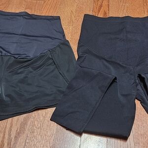 BeMaternity Black Maternity Leggings And Short